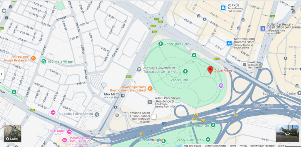 Dubai Frame Location